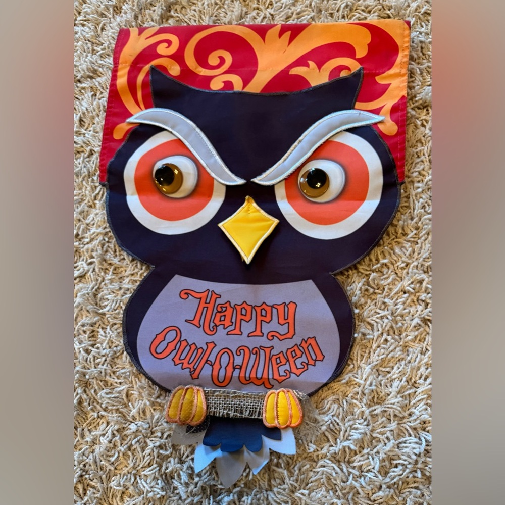 🎃 Happy Owl-oween Halloween Yard Flag/Banner